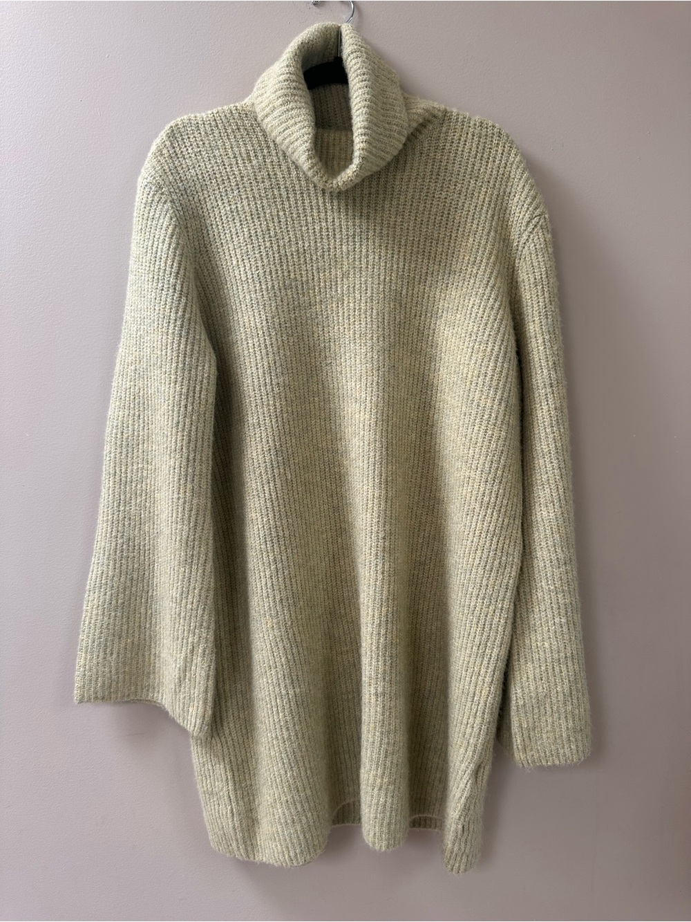 Steve Madden Lime Green Turtleneck Oversized Sweater